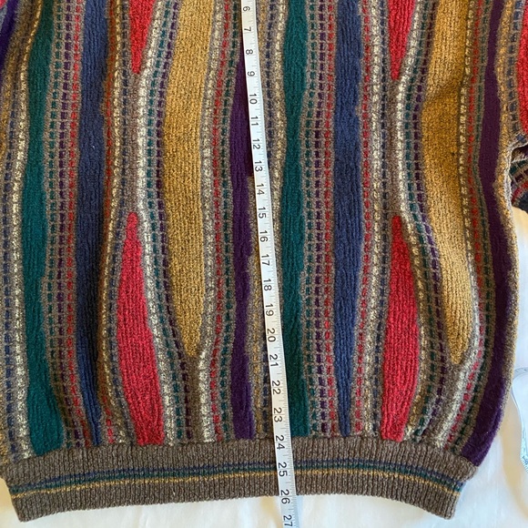 VTG COTTON TRADERS Multicolor Wool Blend 3D Knit Crew Sweater SZ XL - Picture 7 of 7